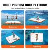 VEVOR Inflatable Floating Dock, 8 x 6FT Inflatable Dock Platform, Non-Slip Water Floating Dock Mat with Detachable Ladder & Portable Carrying Bag, Flo