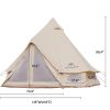 4-5 Person Mongolian Tent, Glamping Tent with Cool Ventilation Mosquito Net Doors & Windows, Outdoor Waterproof Oxford Yurt Tent/Dome Tent for Family